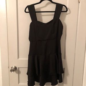black ruffled dress